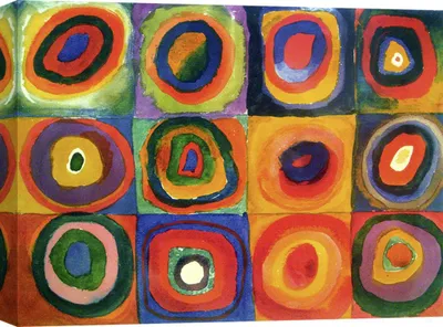 Produktbild von Kunstdruck auf Leinwand – Wassily Kandinsky, Squares with Concentric Circles – 100 x 70 cm