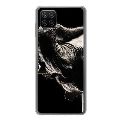 Produktbild von MuchoWow® Handyhülle Schutzhülle Hülle für Samsung Galaxy A12 Elefant - Schwarz - Tiere - Porträt Silikon Softcase Handy Hülle - Bild