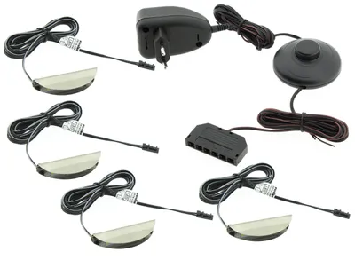 Produktbild von Furnika ZETA LED 4x Glasbeleuchtung Clips mit Netzteil