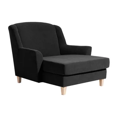Produktbild von XXL Sessel Karil Bezug Veloursstoff Buche natur / schwarz 21890