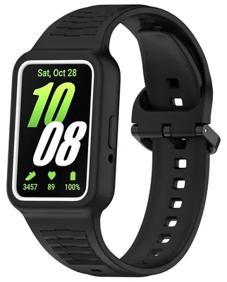 Produktbild von Für Samsung Galaxy Fit 3 Silikon Uhrenarmband mit integriertem Gehäuse Ersatz Armband Schwarz