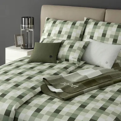 Produktbild von JOOP! Mako-Satin-Bettwäsche-Garnitur Mesh Farbe Sage Größe 155x220+80x80 AL