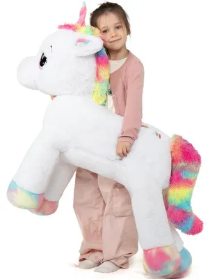 Immagine prodotto di Orsacchiotto unicorno gigante, XXL, 110 cm, bianco, peluche, ideale come regalo per bambini
