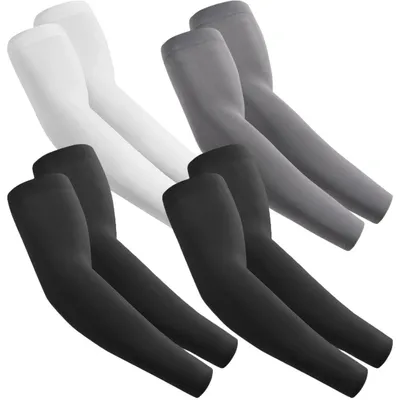 Immagine prodotto di Maniche sportive per braccia, per donna e uomo, 4 paia, colore: nero, grigio scuro, bianco