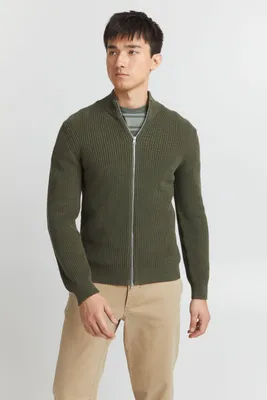 Produktbild von CASUAL FRIDAY CFKurt Herren Strickjacke Cardigan Feinstrick mit Stehkragen und Reißverschluss