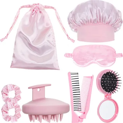 Produktbild von INF Haarpflegeset Pink, tragbar & komplett 8er-Pack