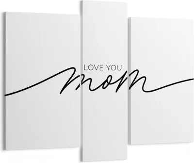 Produktbild von Bild auf Leinwand - Leinwandbild - 3 Teile - Ich liebe dich Mama - 95x80cm - Wand Bild - Wanddeko - Wandbilder - Leinwanddruck - Bilder - Wanddekoration - Leinwand bilder - Wandbild - CB95x80-4794