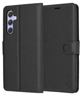 Produktbild von Techsuit Leder Folio Book Wallet Klapphülle für Samsung Galaxy A54 - Schwarz