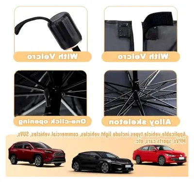 Produktbild von Sonnenschutz für die Auto-Frontscheibe, Auto-Sonnenschirm für die Frontscheibe, Innen-Sonnenschutz für die Auto-Frontscheibe, Windschutzscheibe Sonnenschirm, Windschutzscheibe Sonnenschutz, blockiert UV-Strahlen