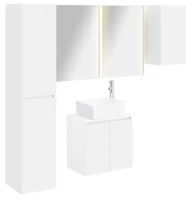 Immagine prodotto di Set di mobili da bagno vidaXL, 5 pezzi, bianco, 53 x 15,5 x 70 cm