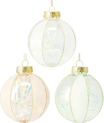 Immagine prodotto di H&S Decoration | Baubles per albero di Natale - baubles natalizi - set di 12 - in set da 3 colori - 8 cm - glitterati
