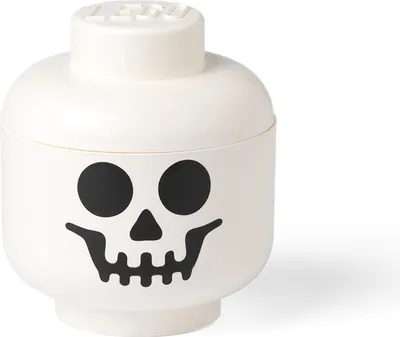 Produktbild von LEGO Storage Head "Skelett", klein (weiß/schwarz)