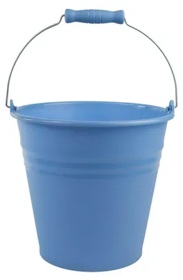 Zdjęcie produktu dla Wiaderko Berlona, pojemność 5 litrów, z metalowymi uchwytami, stabilne wiaderko plastikowe, niebieskie