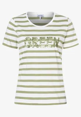 Produktbild von More & More Shirt with Stripes and Artwork wit, irreguar stripe offwhite spring gre 2623 2623 34