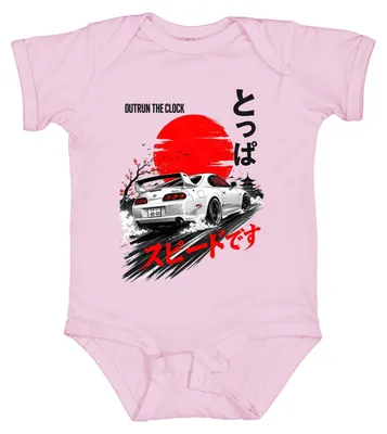 Productafbeelding van Outrun The Clock JDM Drift, Japanse zon, Sakura, Japan, Y2K, Supra, Babybody, roze, maat 3/6
