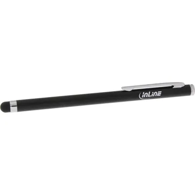 Produktbild von InLine Stylus, Stift für Touchscreens von Smartphone und Tablet, schwarz, Schwarz, Aluminium, 9 g, 6 mm, 1 Stück(e), 49 mm