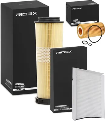 Produktbild von RIDEX Filterset Inspektionspaket Filtersatz passend für MERCEDES-BENZ C-Klasse Limousine (W203) C-Klasse T-modell (S203) CLK (C209) CLC (CL203)