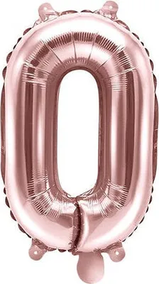 Produktbild von Folienballon Zahl "0" 35cm Roségold 1 St.