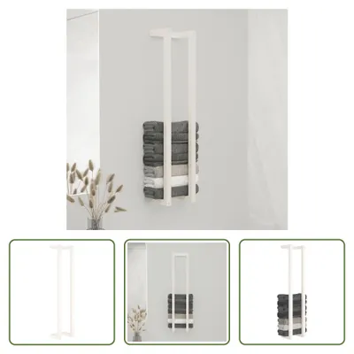 Obrázok produktu pre The Living Store Držiak na uteráky biely 23x18x110 cm z masívneho borovicového dreva