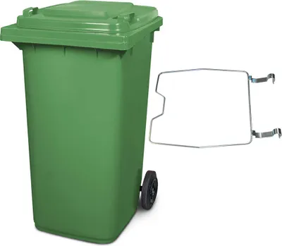 Produktbild von BRB Mülltonne MGB 240 Liter, mit Klemmring für Müllsäcke (grün)