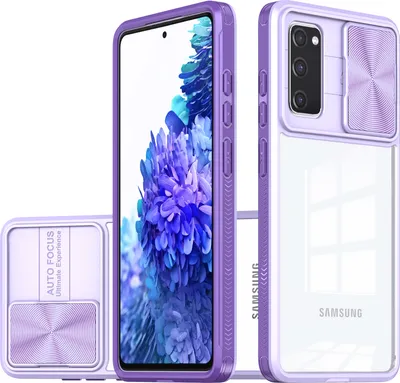 Produktbild von Hülle für Samsung Galaxy S20 FE Transparent TPU Bumper Schutzhülle mit Schiebe Kamera Schutz Lila