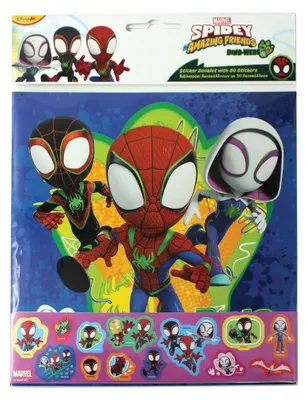 Productafbeelding van Marvel Spidey and His Amazing Friends Dino-Webs Stickeralbum mit 50