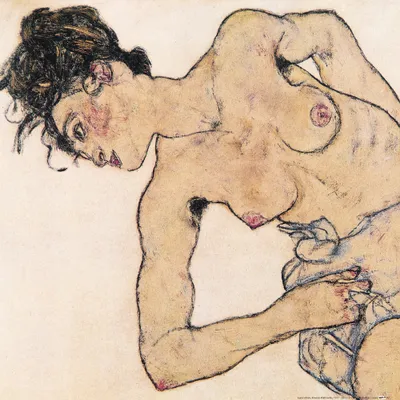 Produktbild von Egon Schiele Kunstdruck Bild - Kniende Halbnackte, 1917 (40 x 40 cm)