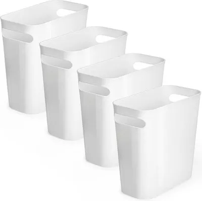 Produktbild von Famanu Abfallbehälter Set (4 Stück) - Rechteckig, Weiß, Mit Griffen