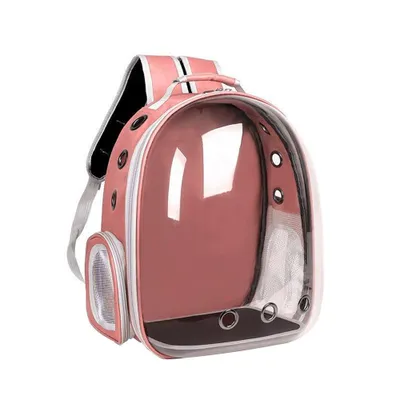Produktbild von Katzenrucksack, Atmungsaktiv, Tragbar, Großes Fassungsvolumen, Doppel-Schultergurte – Haustier Rucksack für Katzen Rosa 30 × 23 × 42 cm /XMBB-FEN/