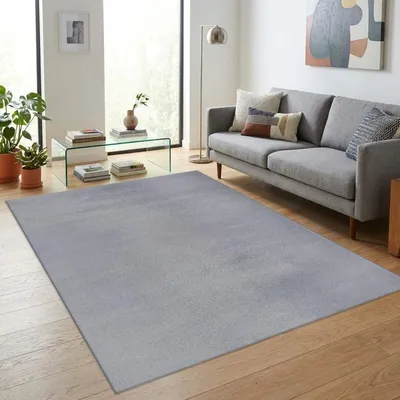Produktbild von TapisTrend Designerteppich Grau 140x200 cm Weicher, moderner, einfarbiger 11-mm-Teppich für Wohnzimmer, Schlafzimmer und Esszimmer