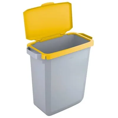 Produktbild von DURABLE Abfallbehälter DURABIN 60L + Deckel - grau/gelb