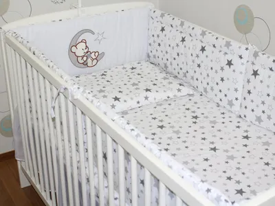 Produktbild von Bettnestchen Nestchen Applikation 420 cm Bettumrandung Baby Bett Kinder Kopfschutz