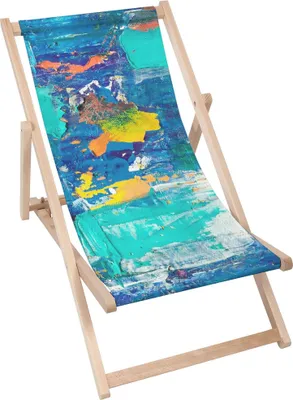 Produktbild von Dreamroots Liegestuhl klappbar Holz,Buchenholz bis zu 130kg,Sonnenliege klappbar mit 3-stufiger Neigungsregulierung der Rückenlehne,TurquoisePaintBrus
