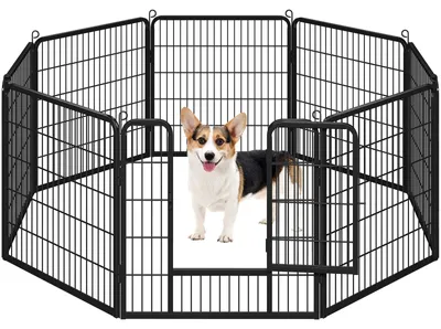 Immagine prodotto di Recinto per cuccioli recinzione per cani - 8 pannelli - Con porta - 80 x 80 cm per pannello