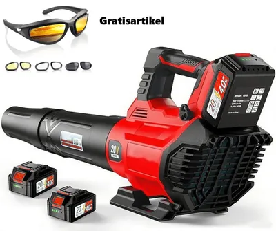 Produktbild von Akku Laubbläser,20V 270km/h Elektrischer Laubbläser mit 3 Gang x4,0Ah Akku Kabellos laubbläser für Garten, Laub,Staub Schnee rosa (Inklusive Batterie)