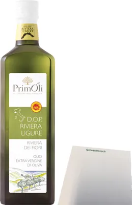 Produktbild von PrimOli Natives Olivenöl Riviera Ligure extra (500ml Flasche) + usy Block