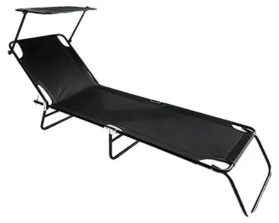 Image de Lit de camping pliable, design portable, dossier réglable, 2