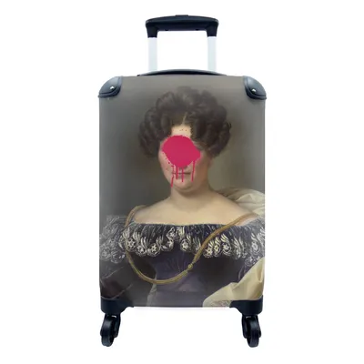 Produktbild von MuchoWow® Koffer Handgepäck Trolley Rollkoffer Kleine Reisekoffer mit 4 Rollen - Johanna Henriette Engelen - Dubois Drahonet - Rosa - Cabin Size < 55x40x23 cm & 55x40x20 cm - Fotokoffer - Kabinenkoffer - Boardgepäck - Reise-Box - Reisekoffer - Reisegepäck - Koffer mit Bild - Trolley für Kinder