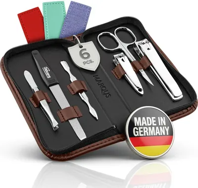 Produktbild von marQus Maniküre-Set 6-teilig – Kunstleder-Etui, Solingen – Braun