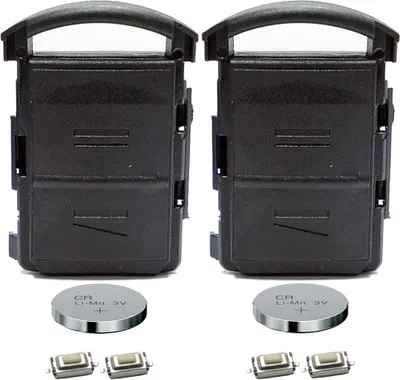 Produktbild von Repair Reparatur 2er Satz Gehäuse Funkschlüssel Fernbedienung Autoschlüssel 2X Gehäuse + 4X Mikrotaster + 2X CR2032 Batterie kompatibel mit Opel