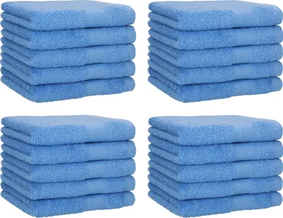 Produktbild von Betz 20 Stück Gästetücher 30x50 cm PREMIUM 100% Baumwolle Set Farbe: hellblau