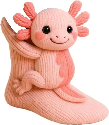 Produktbild von ASKSA 3D Stricksocken mit Tieren Animal Socks Winter Warme Umarmung Kuschelsocken Damen Herren Weihnachten Socken,Molch,Rosa