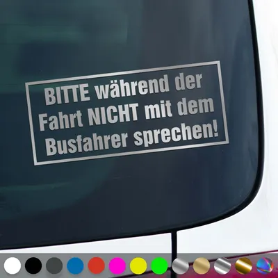 Produktbild von PantherPixel Busfahrer Aufkleber Während Der Fahrt Nicht Sprechen Sticker Auto Geschenkidee Farbe Silber