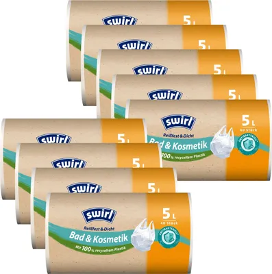 Produktbild von 9x Swirl Tragegriff Müllbeutel 5L ( 40 stk./Rolle )
