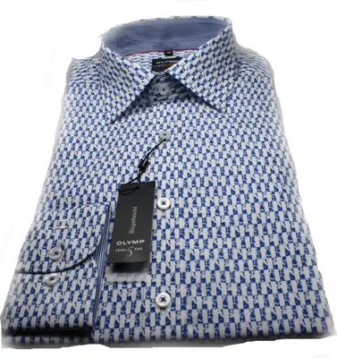 Produktbild von OLYMP Business Hemd Level 5 Royal Blau Body Fit New Kent Comfort Stretch Größe 45