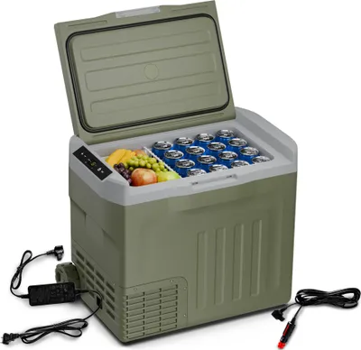 Image de Klarstein PolarForce 40L Glacière - Glacière électrique à compression, LCD, -20°C à 20°C, roues tout-terrain, poignées doubles, protection de la batterie, vert, idéal pour camping, congélateur