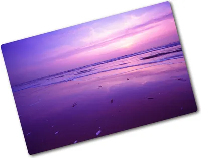 Produktbild von Tulup Glas Herdabdeckplatte - 80x52 cm - Glaskeramikkochfeld-Abdeckung Spritzschutz Glasabdeckplatte - Einteilig - Landschaften - Sonnenuntergang Meer - Lila