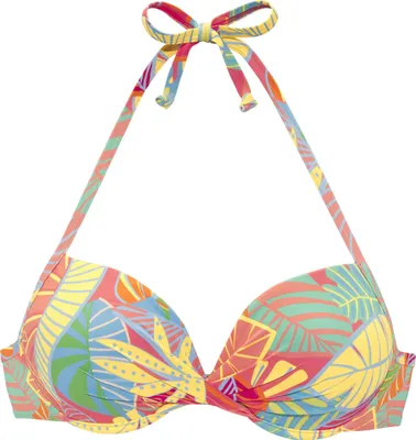 Produktbild von s.Oliver Push-Up-Bikini-Top Yana koralle bedruckt Größe 42 Cup B