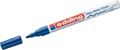 Produktbild von Glanzlack-Marker edding 751 blau Packung mit 10 Stück