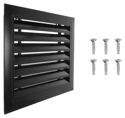 Wandventilationsgitter 14x45 cm, Alu, mit Edelstahlsieb, für Haus, Garage